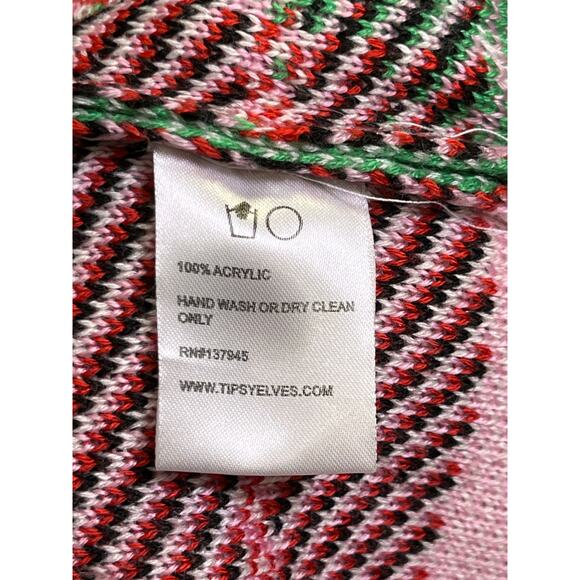 Tipsy Elves Small Cat Christmas Sweater Green Bows Jingle Bells Ugly Holiday - Picture 8 of 8